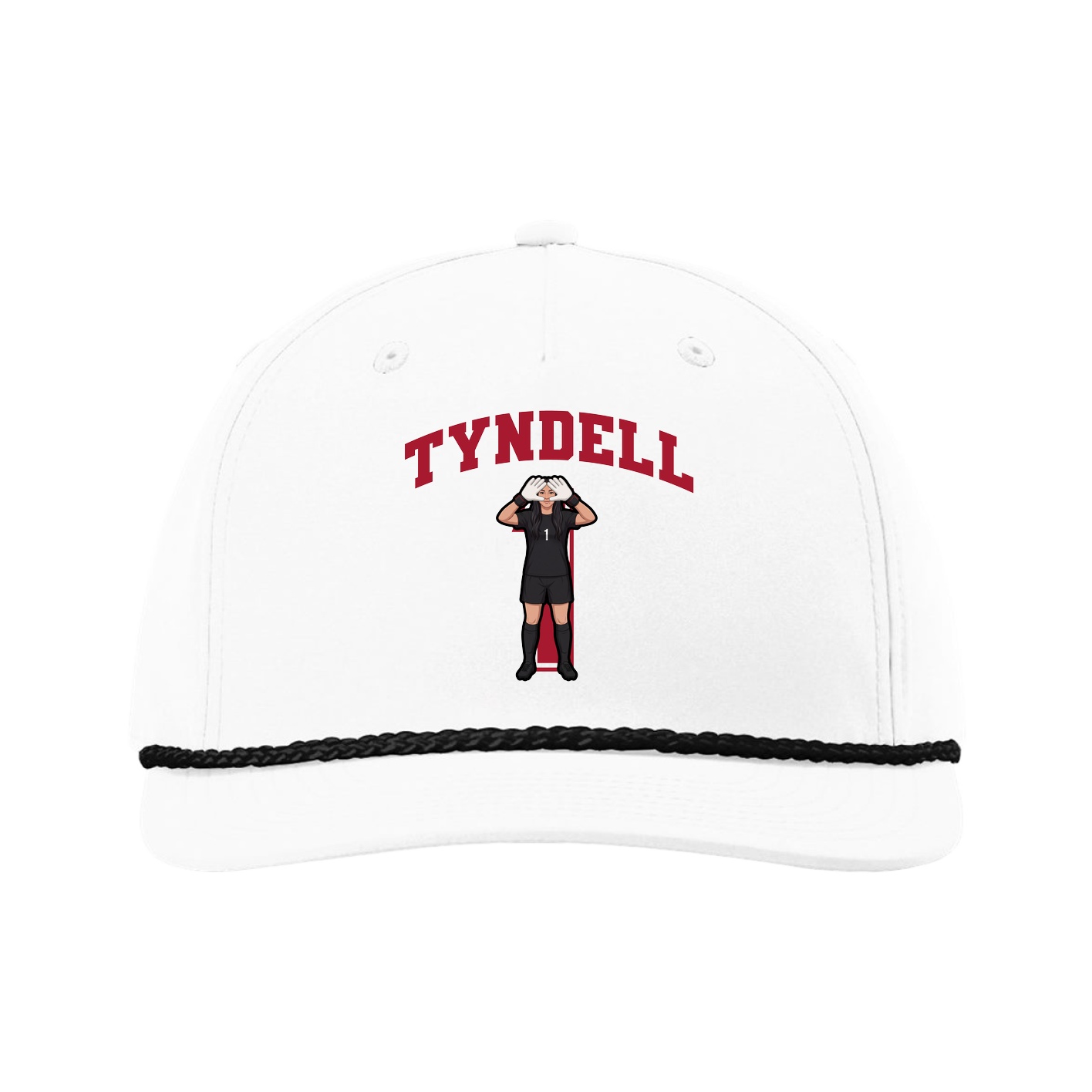 Five-Panel Classic Rope Cap — Number in White