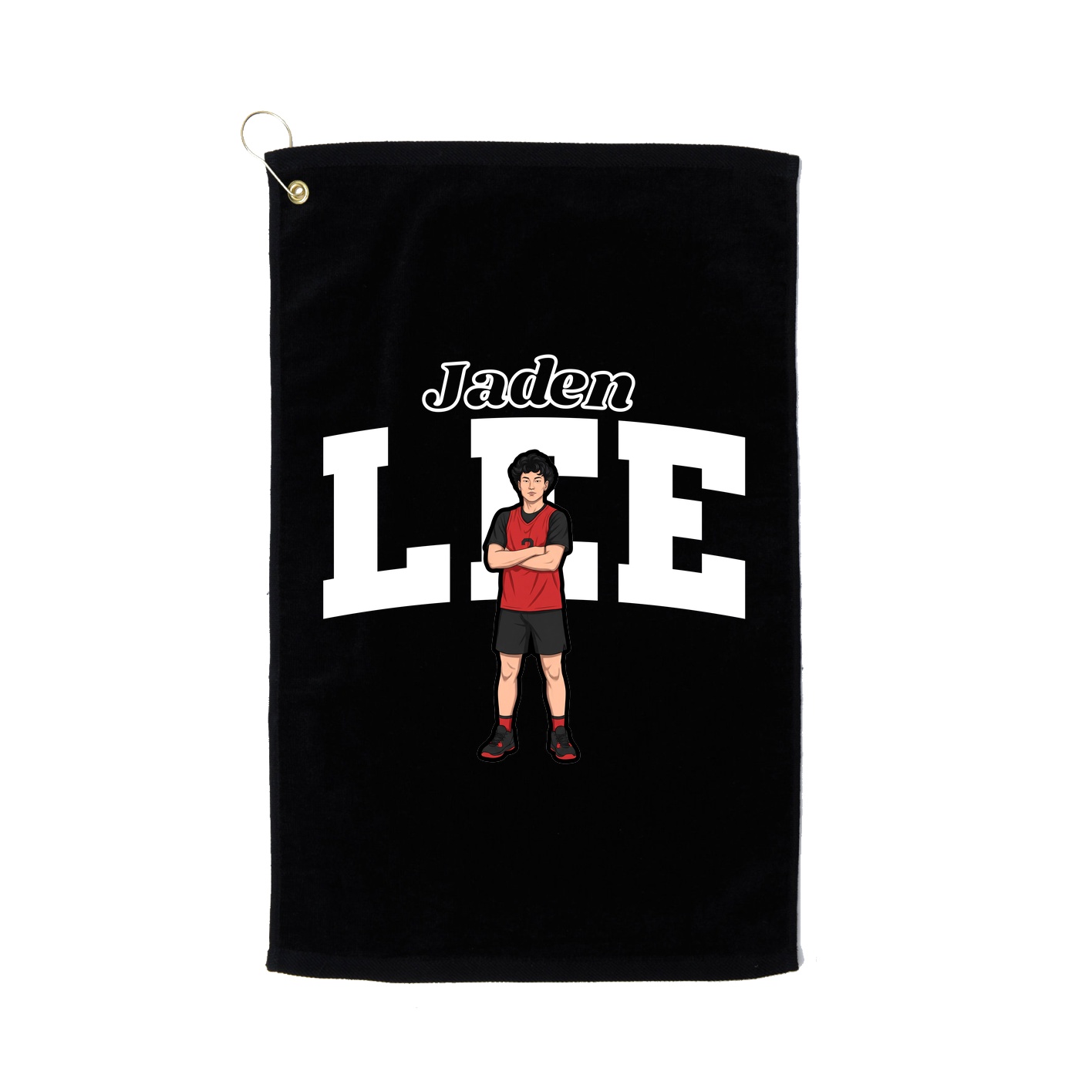 Golf Towel — Name Arch in Black