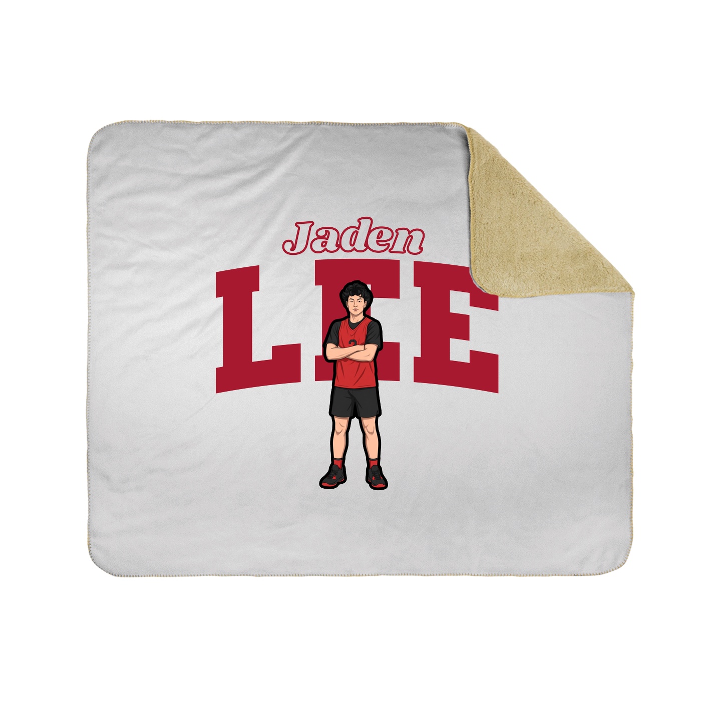 Throw Blanket — Name Arch in White