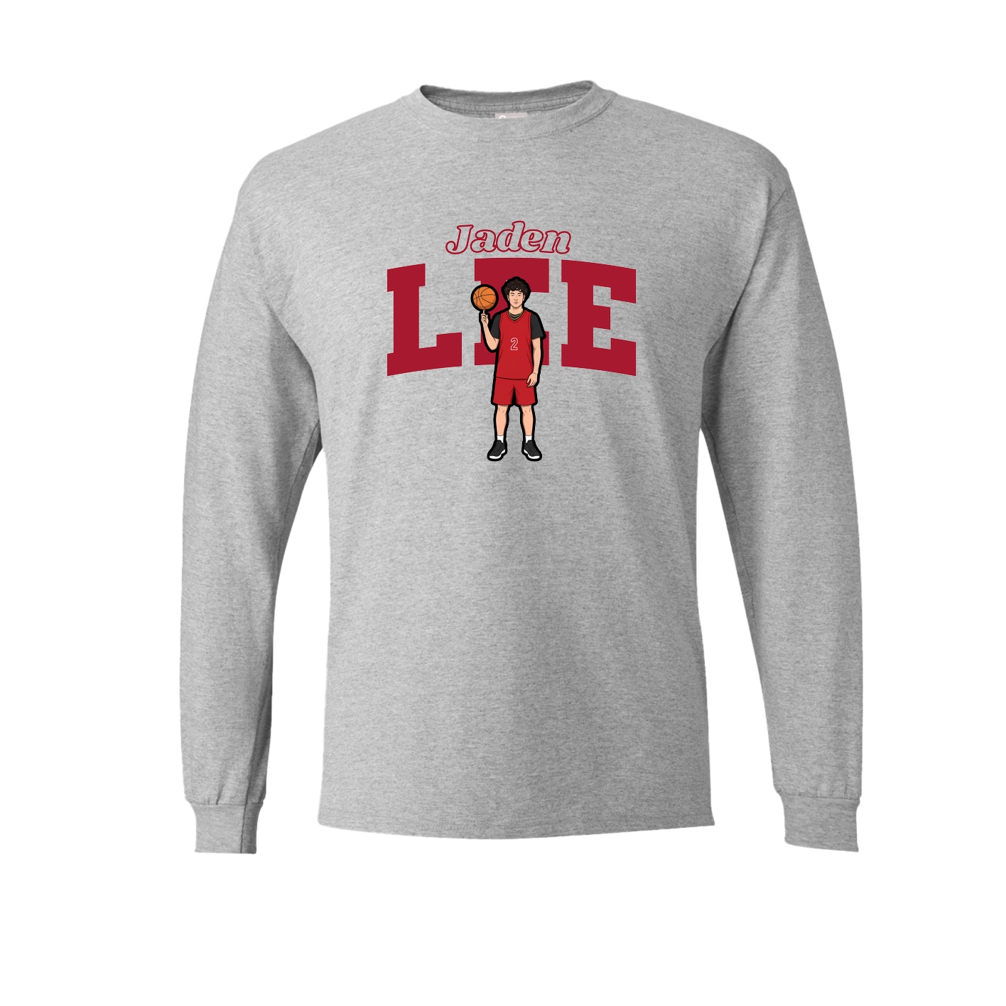 Long Sleeve Tee — Name Arch in Grey