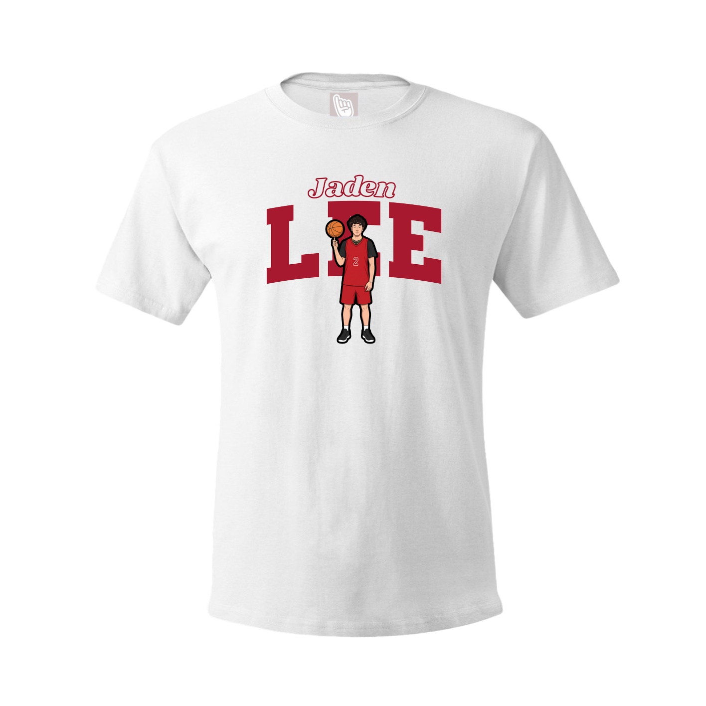 Youth Tee — Name Arch in White