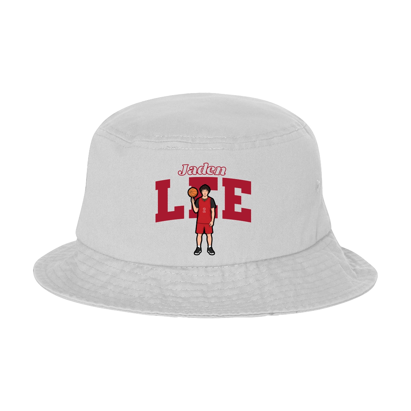 Bucket Cap — Name Arch in White