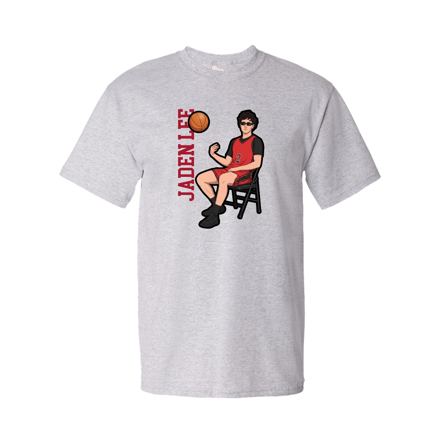 Tee — Name Vertical in Grey