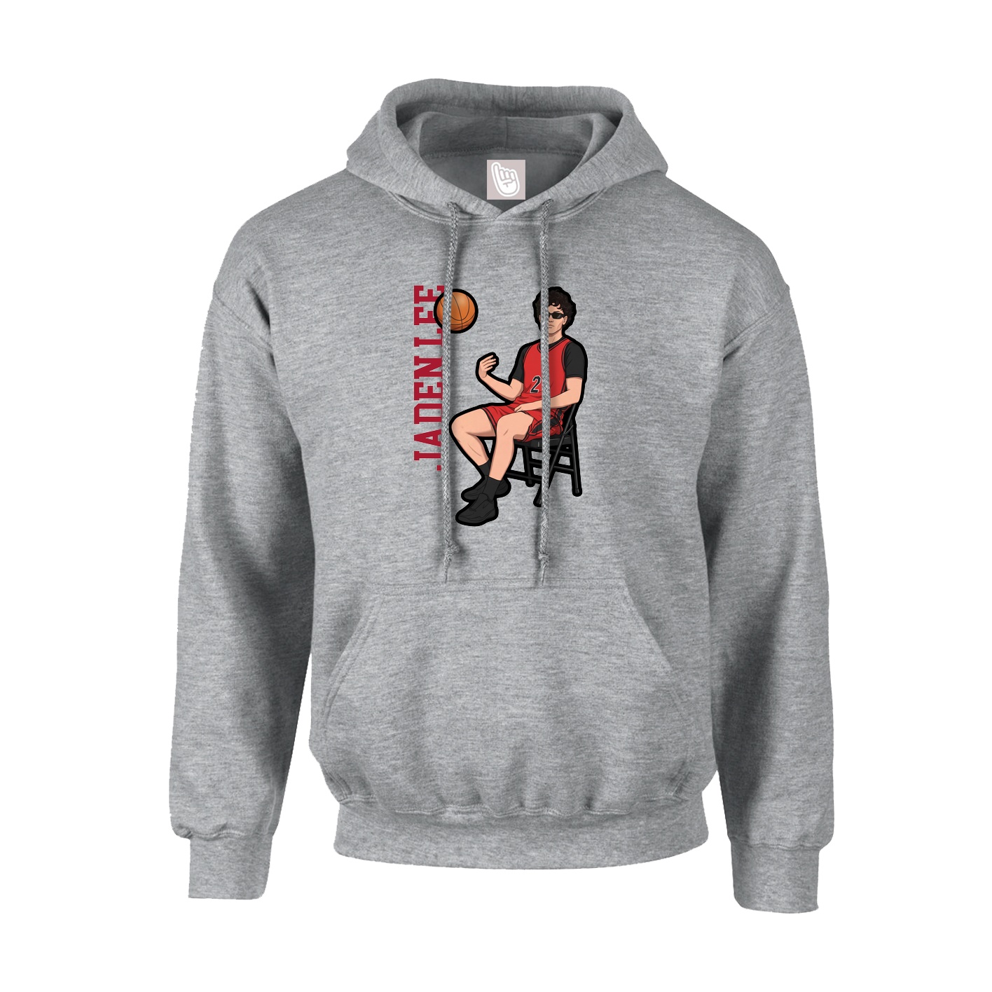 Youth Hoodie — Name Vertical in Grey