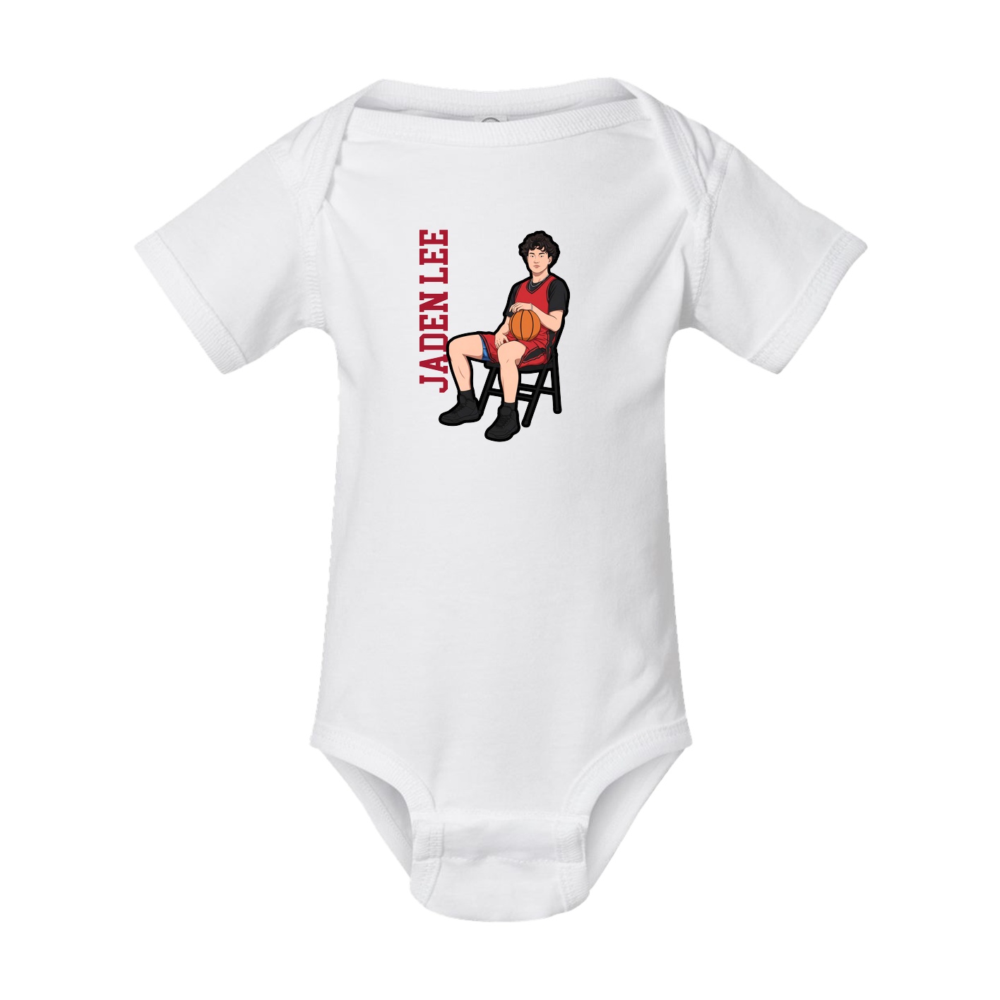 Baby Onesie — Name Vertical in White