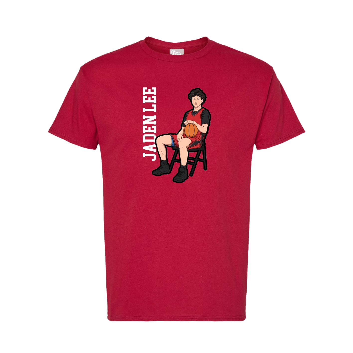 Tee — Name Vertical in Crimson