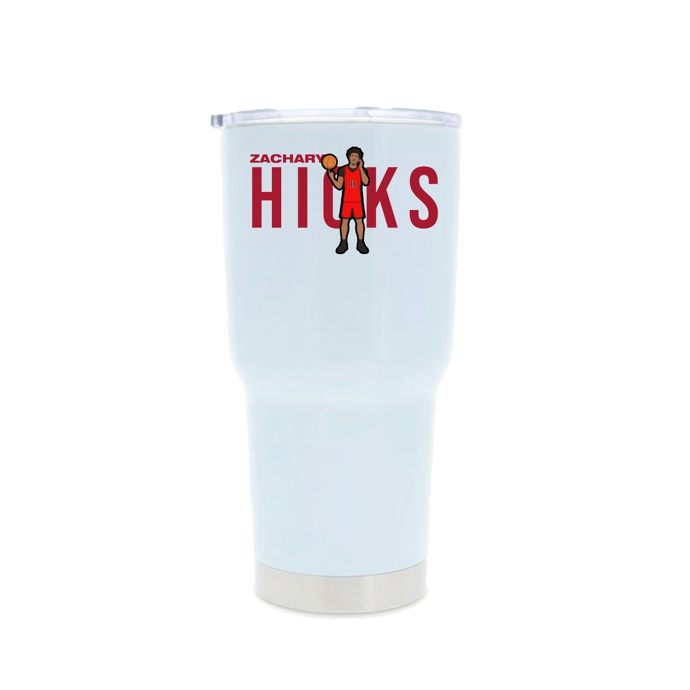 30oz Stainless Steel Tumbler — Player Name in White