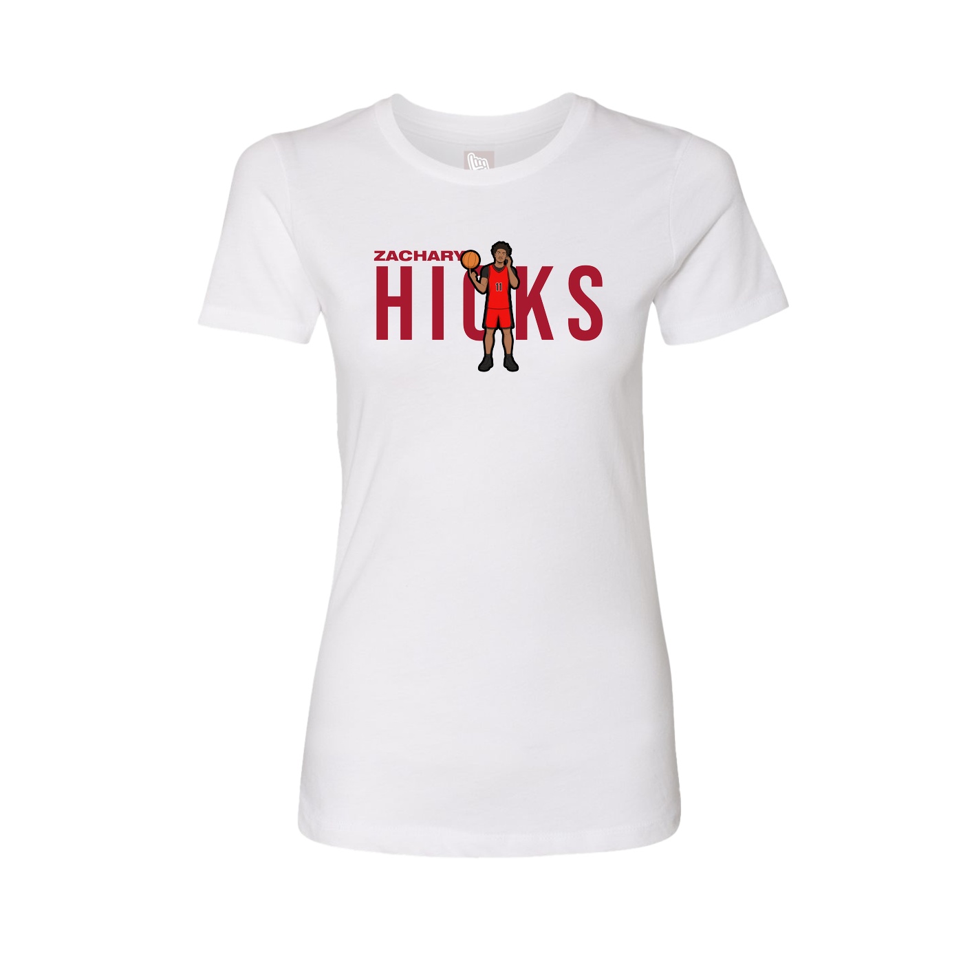 Fitted Women's Tee — Player Name in White