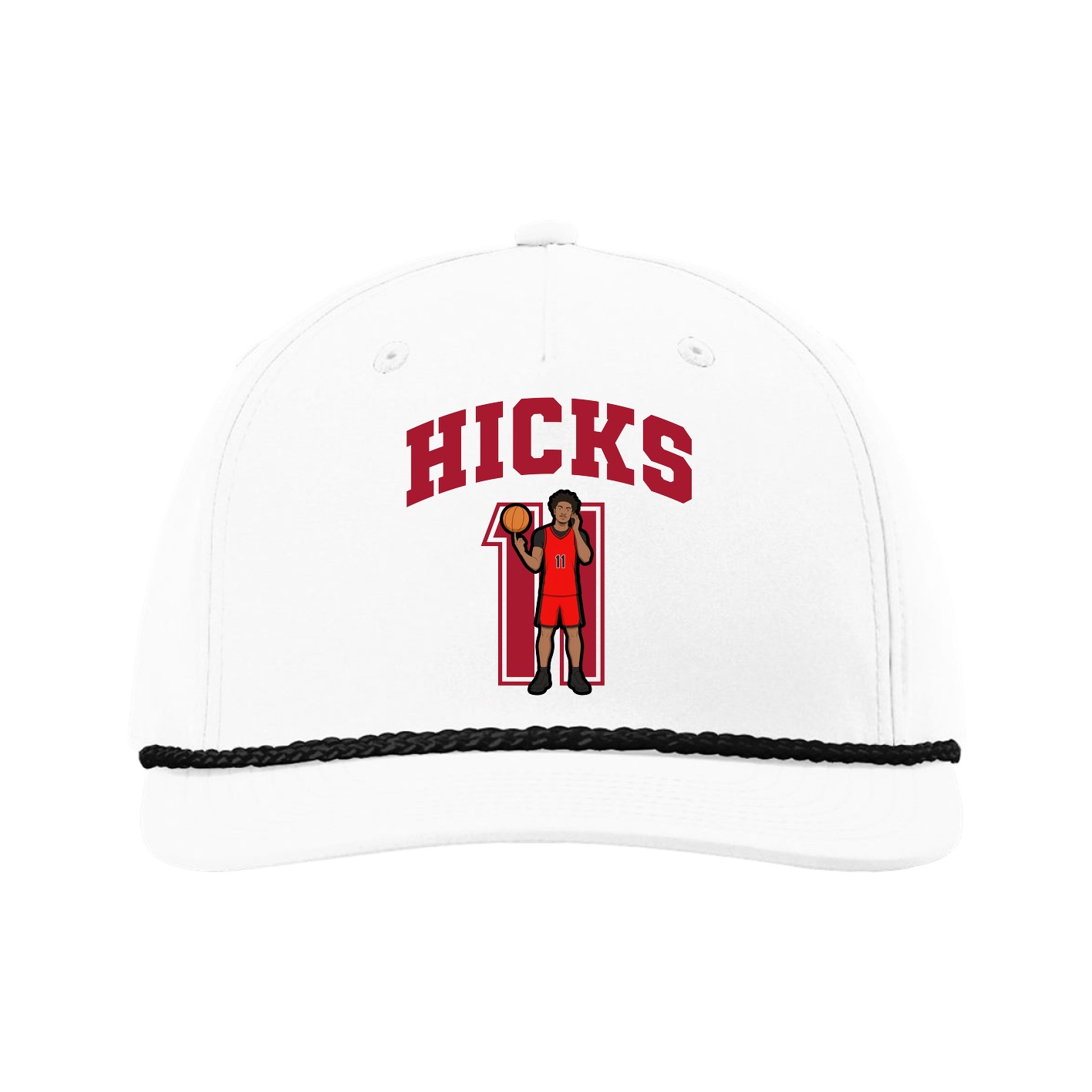 Five-Panel Classic Rope Cap — Number in White