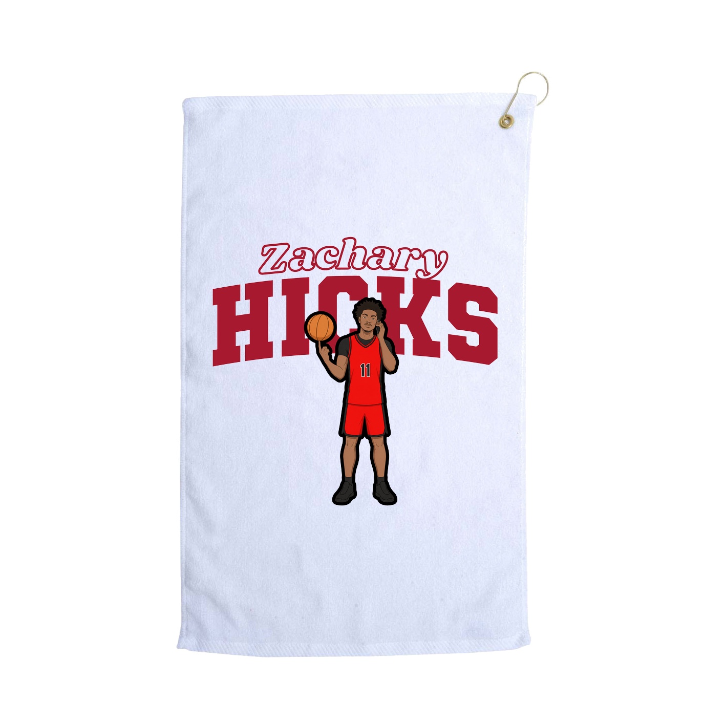 Golf Towel — Name Arch in White