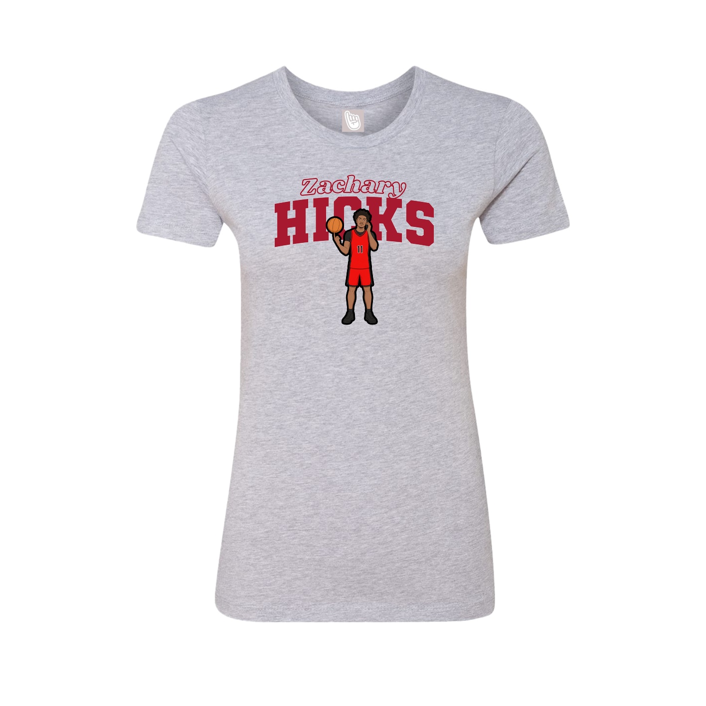 Fitted Women's Tee — Name Arch in Grey