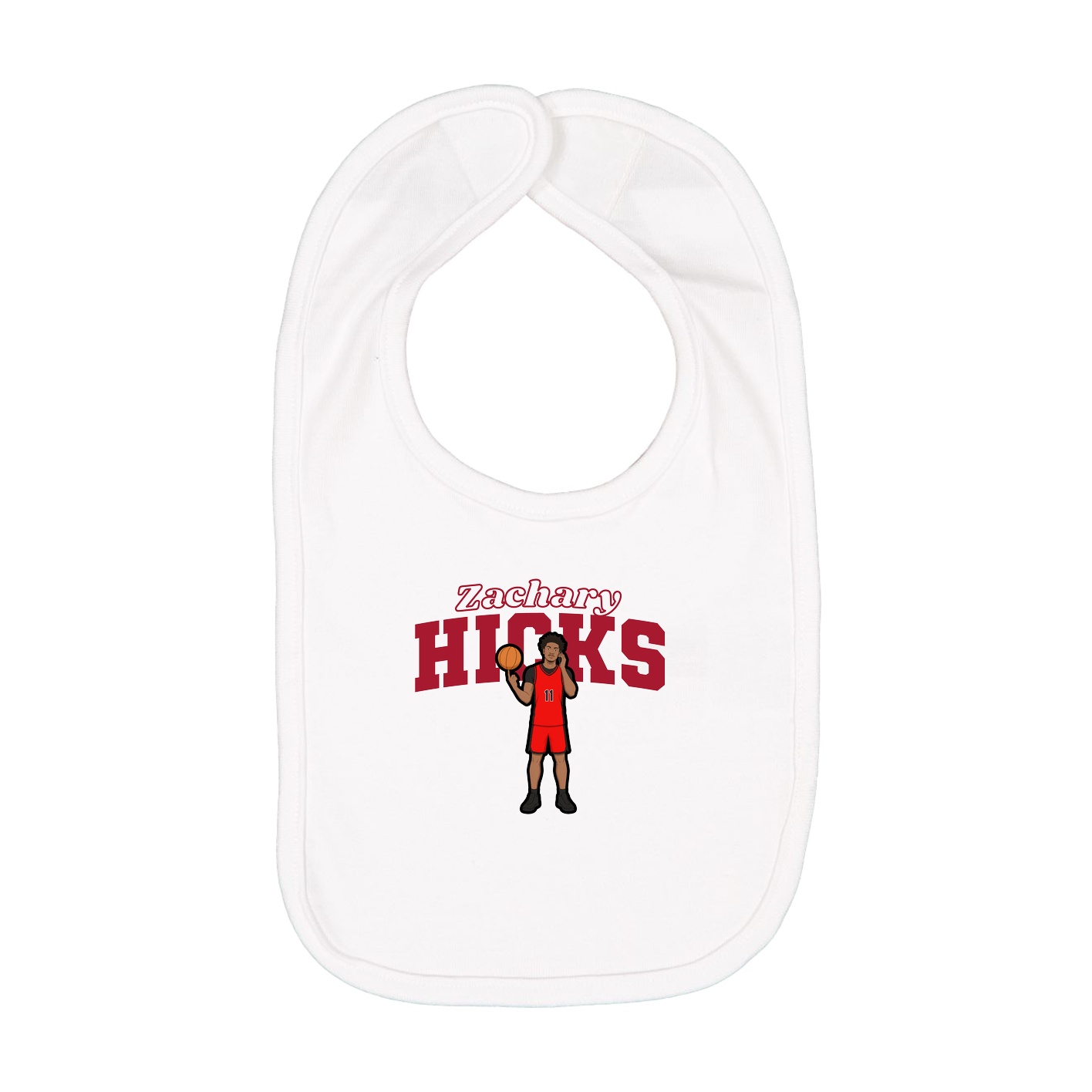 Infant Bib — Name Arch in White