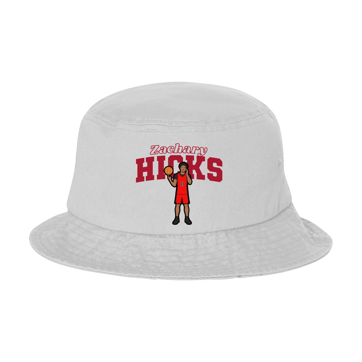 Bucket Cap — Name Arch in White