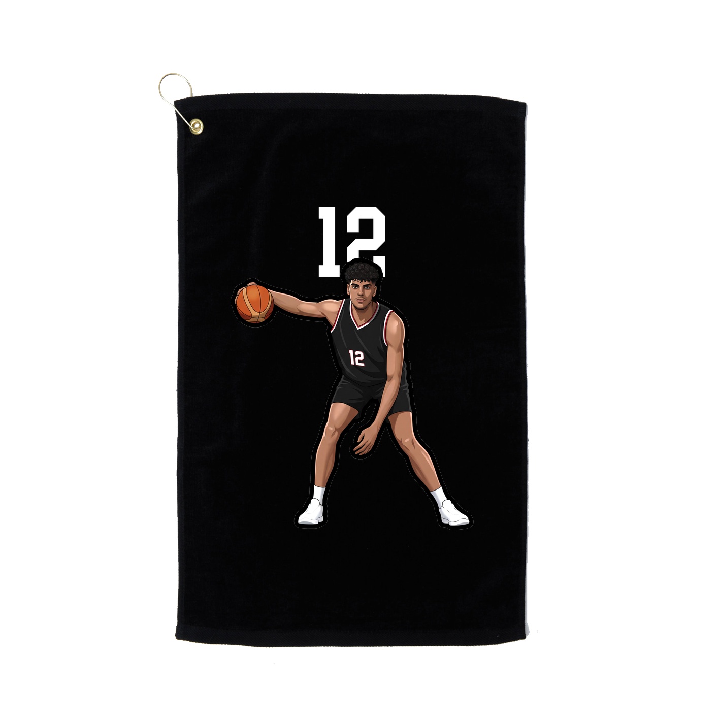 Golf Towel — Number Top in Black