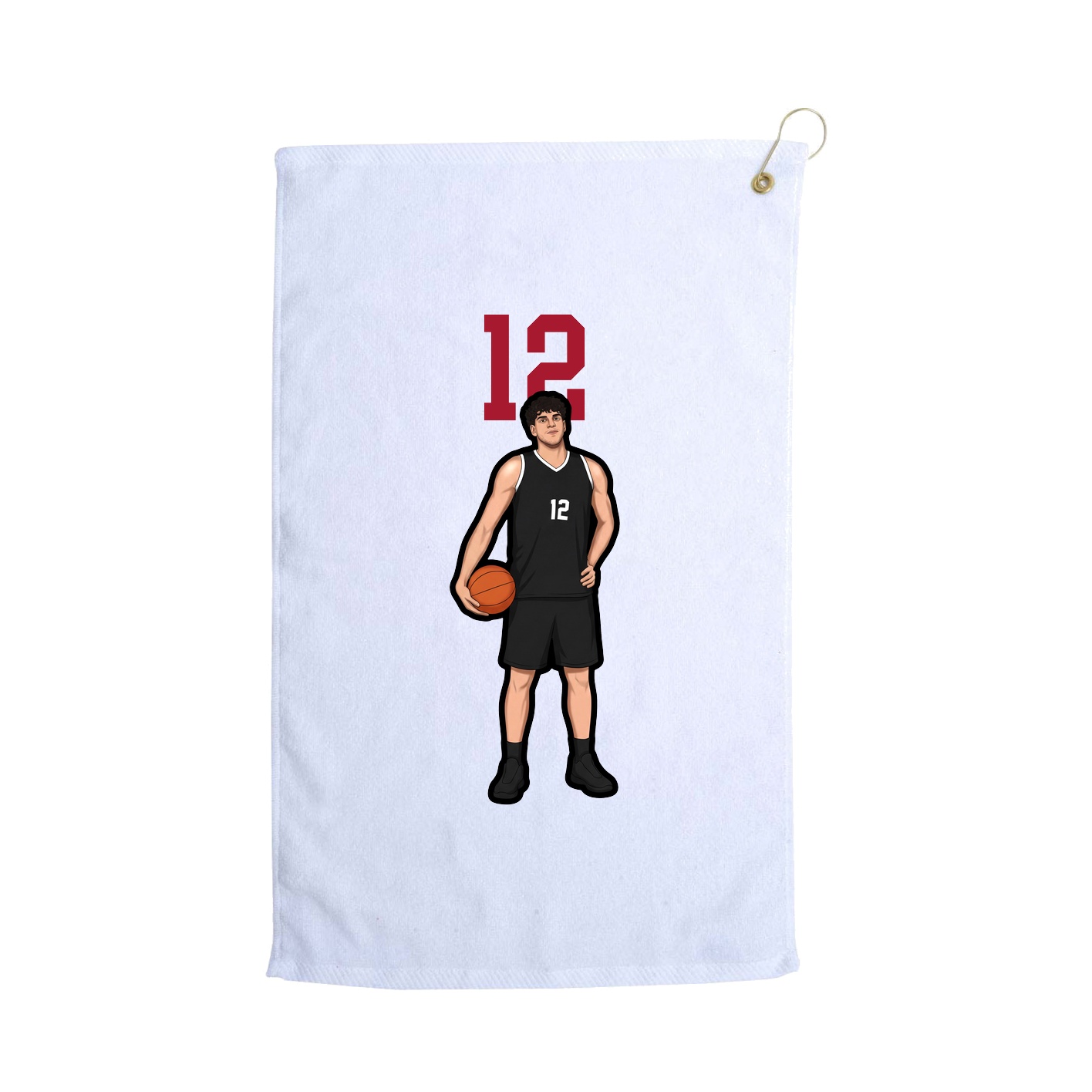 Golf Towel — Number Top in White