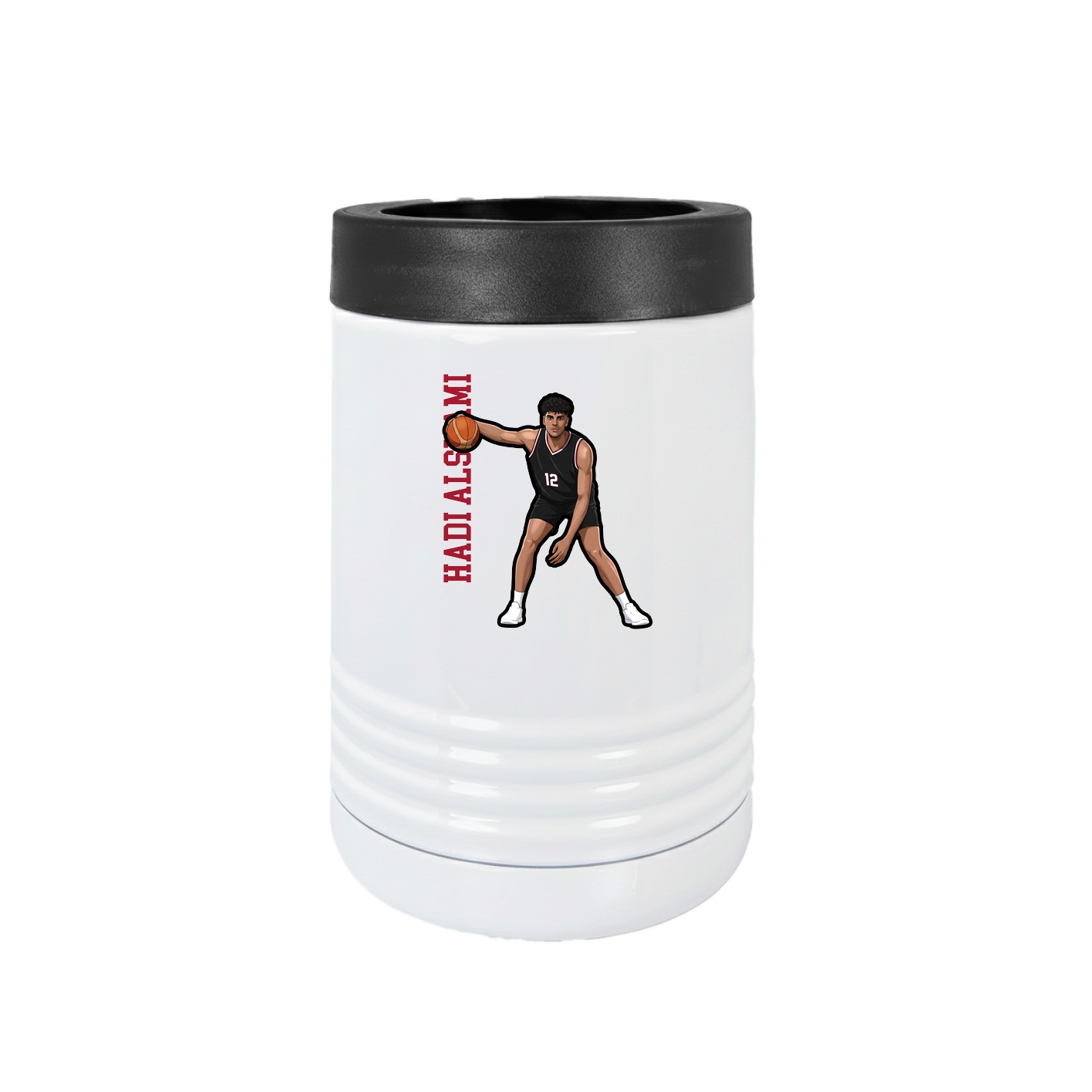 Beverage Holder — Name Vertical in White