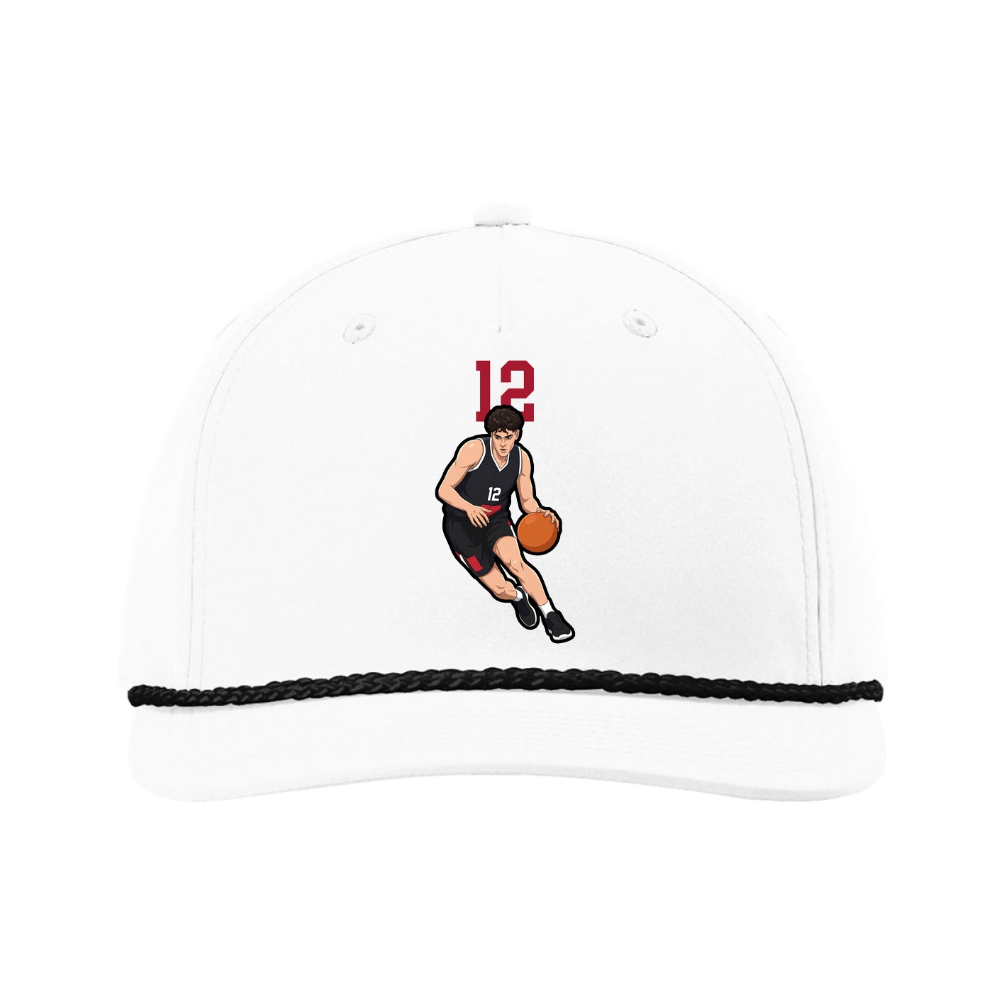 Five-Panel Classic Rope Cap — Number Top in White