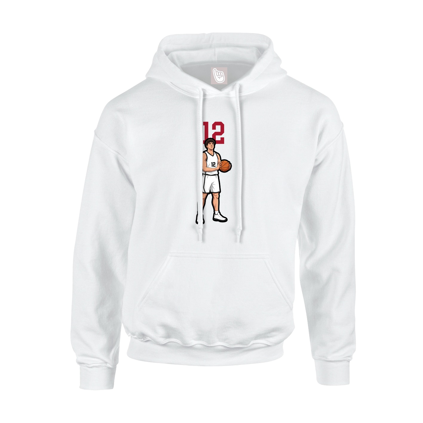 Youth Hoodie — Number Top in White