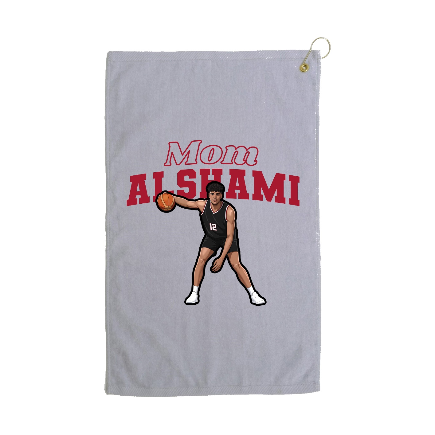 Golf Towel — Mothers Day Block in Grey