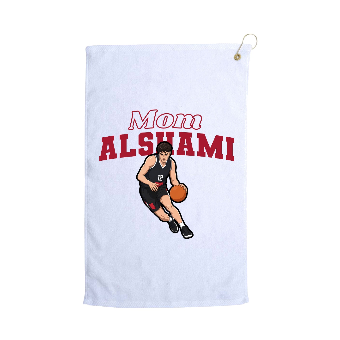 Golf Towel — Mothers Day Block in White