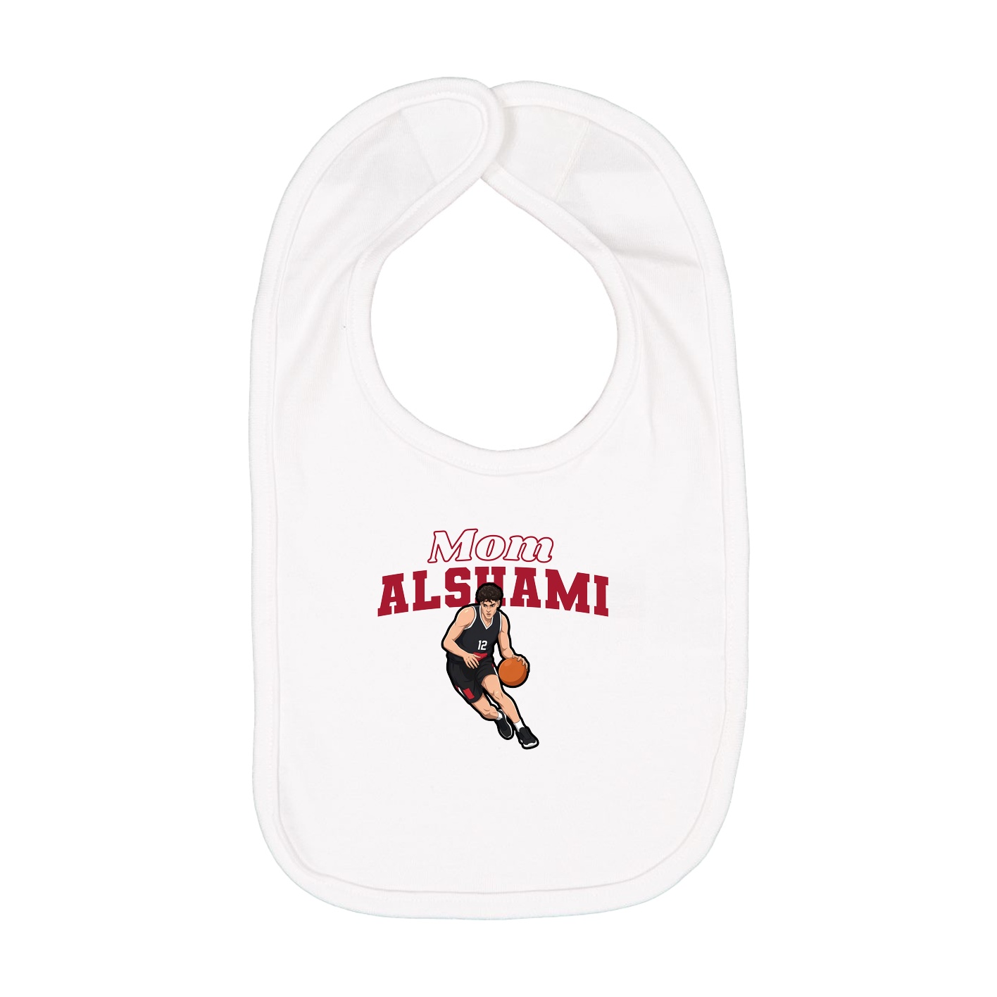 Infant Bib — Mothers Day Block in White