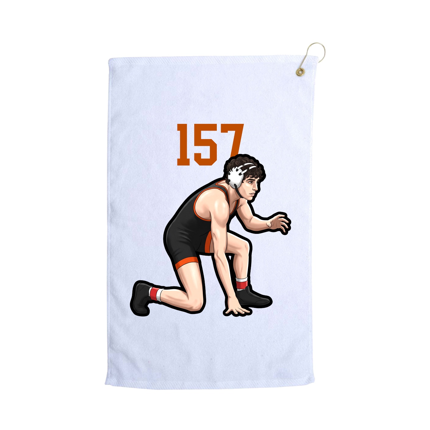 Golf Towel — Number Top in White
