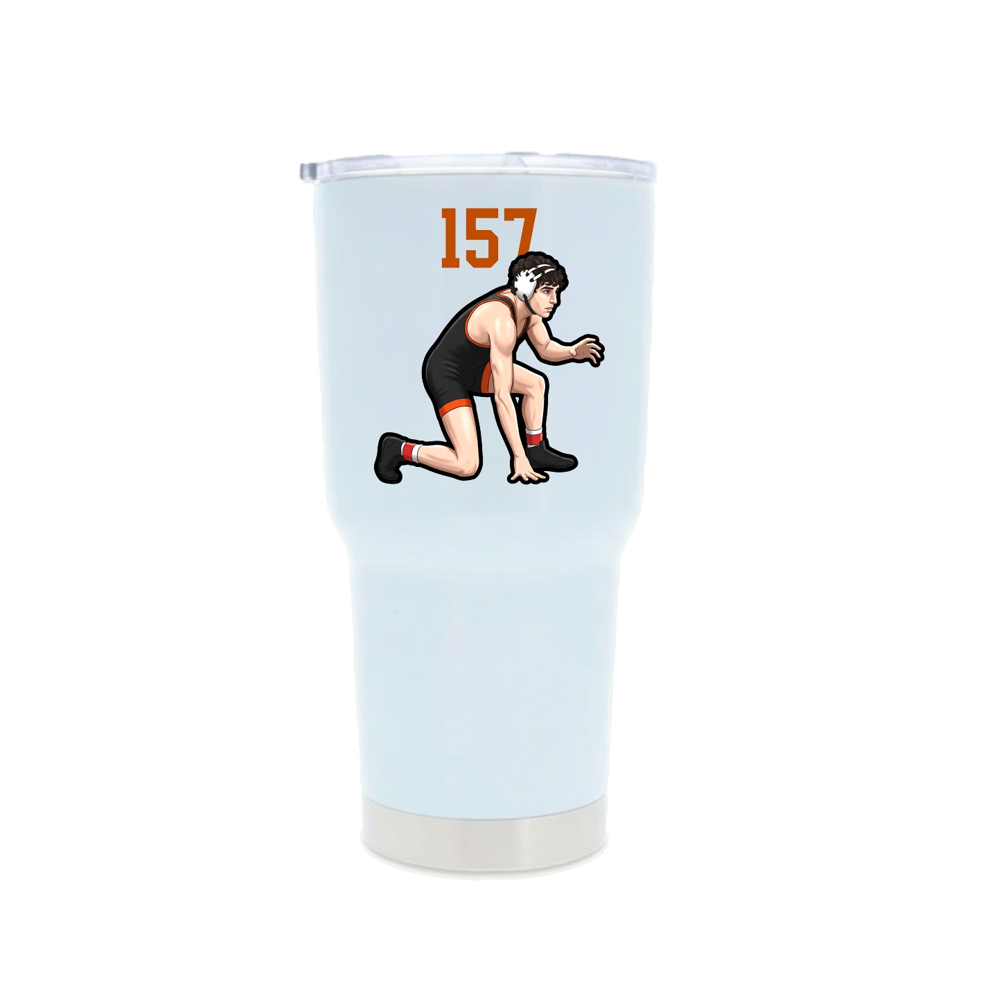 30oz Stainless Steel Tumbler — Number Top in White