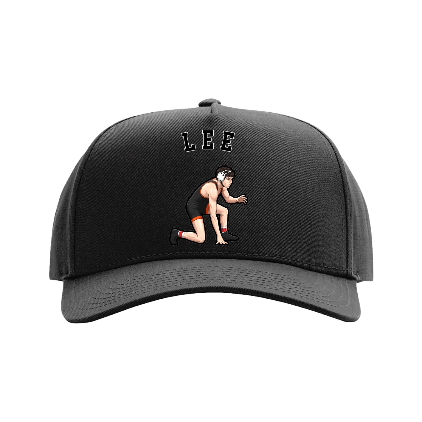 Full Fabric Five-Panel Champ Cap — Shirsey Arch in Black