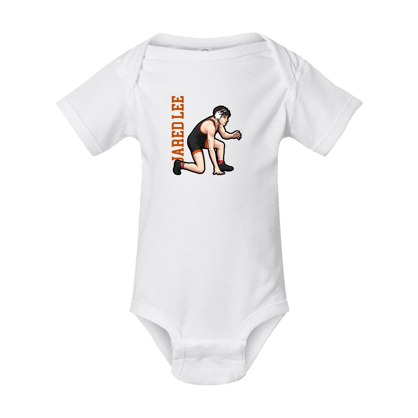 Baby Onesie — Name Vertical in White