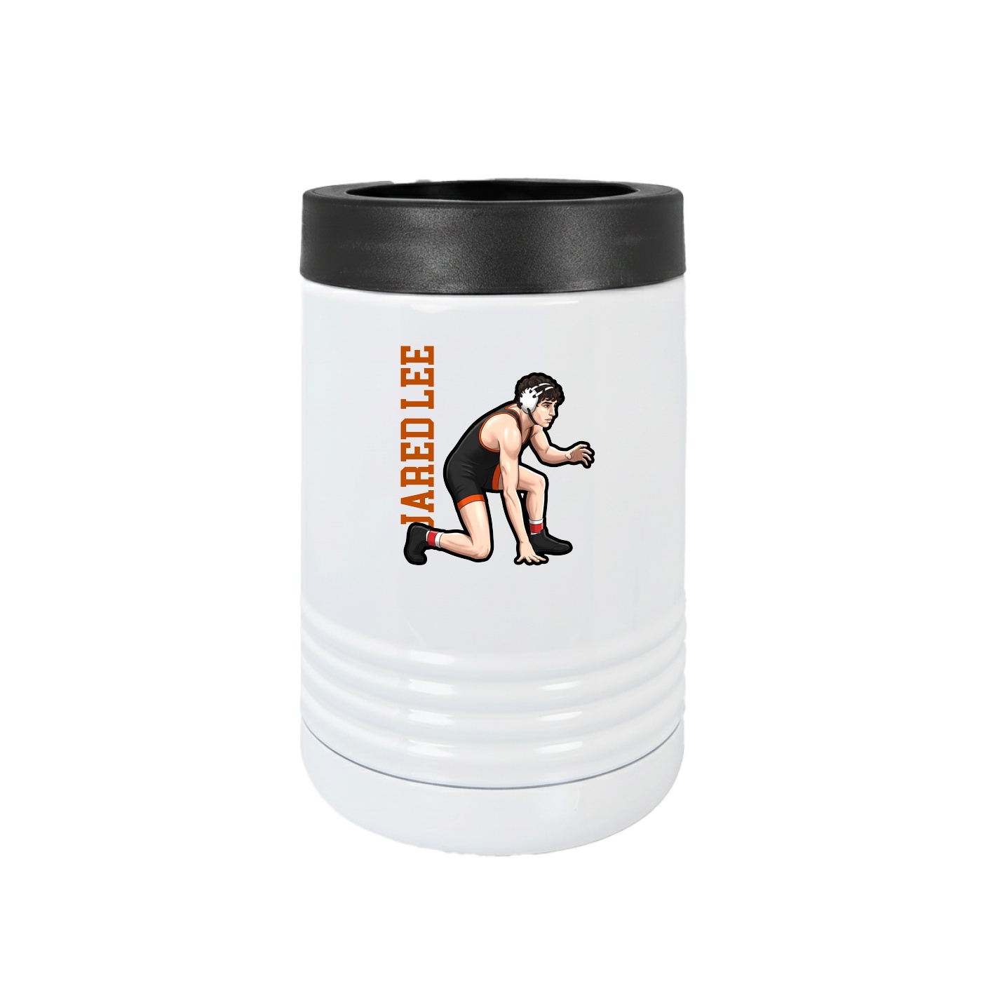 Beverage Holder — Name Vertical in White