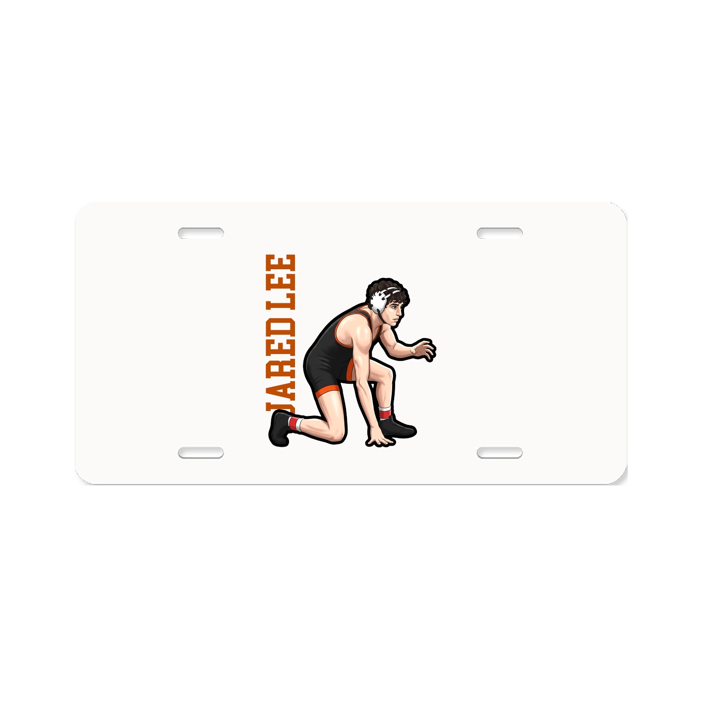 License Plate — Name Vertical in Classic