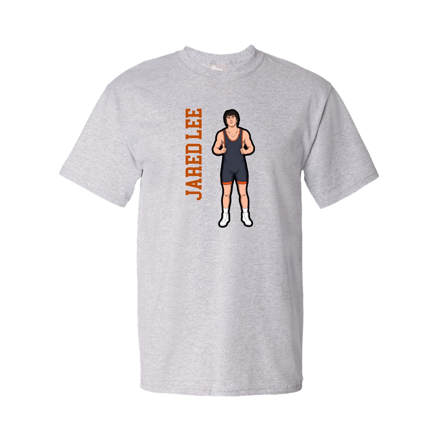 Tee — Name Vertical in Grey