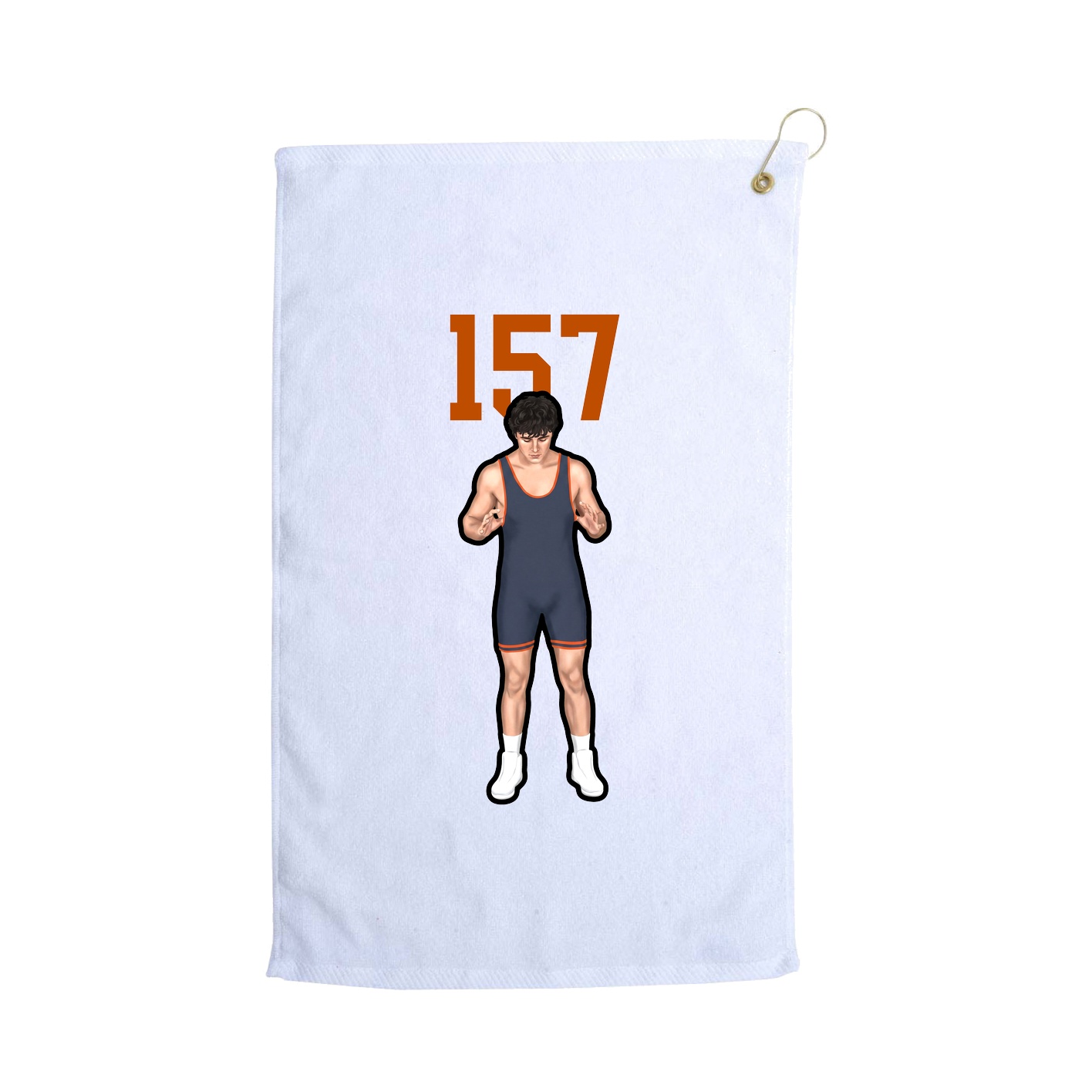 Golf Towel — Number Top in White