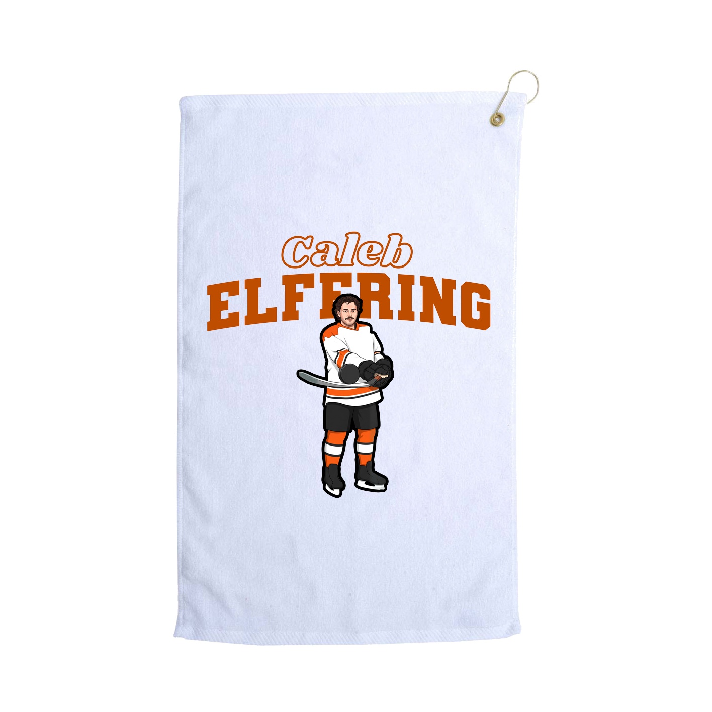 Golf Towel — Name Arch in White