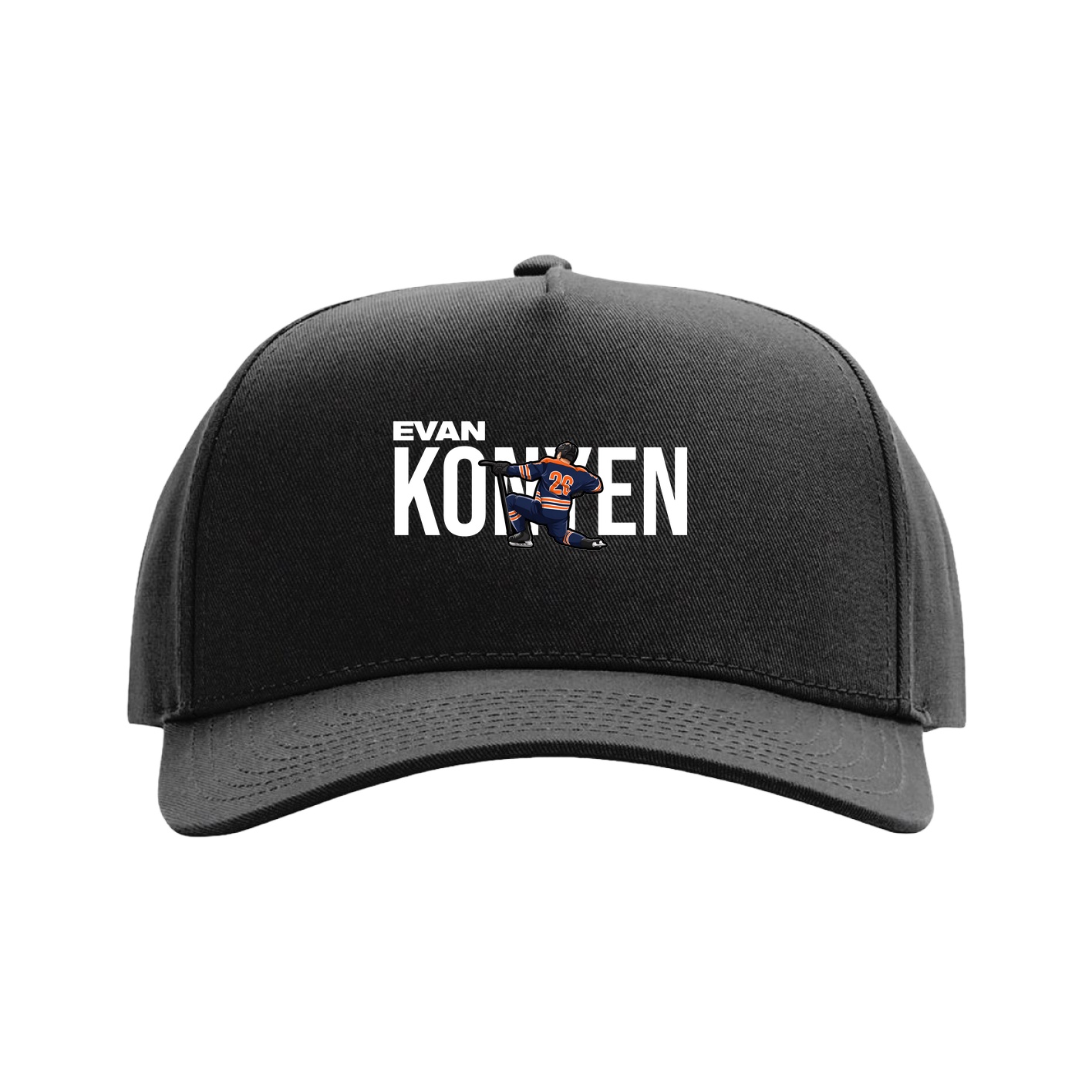 Full Fabric Five-Panel Champ Cap — Player Name in Black