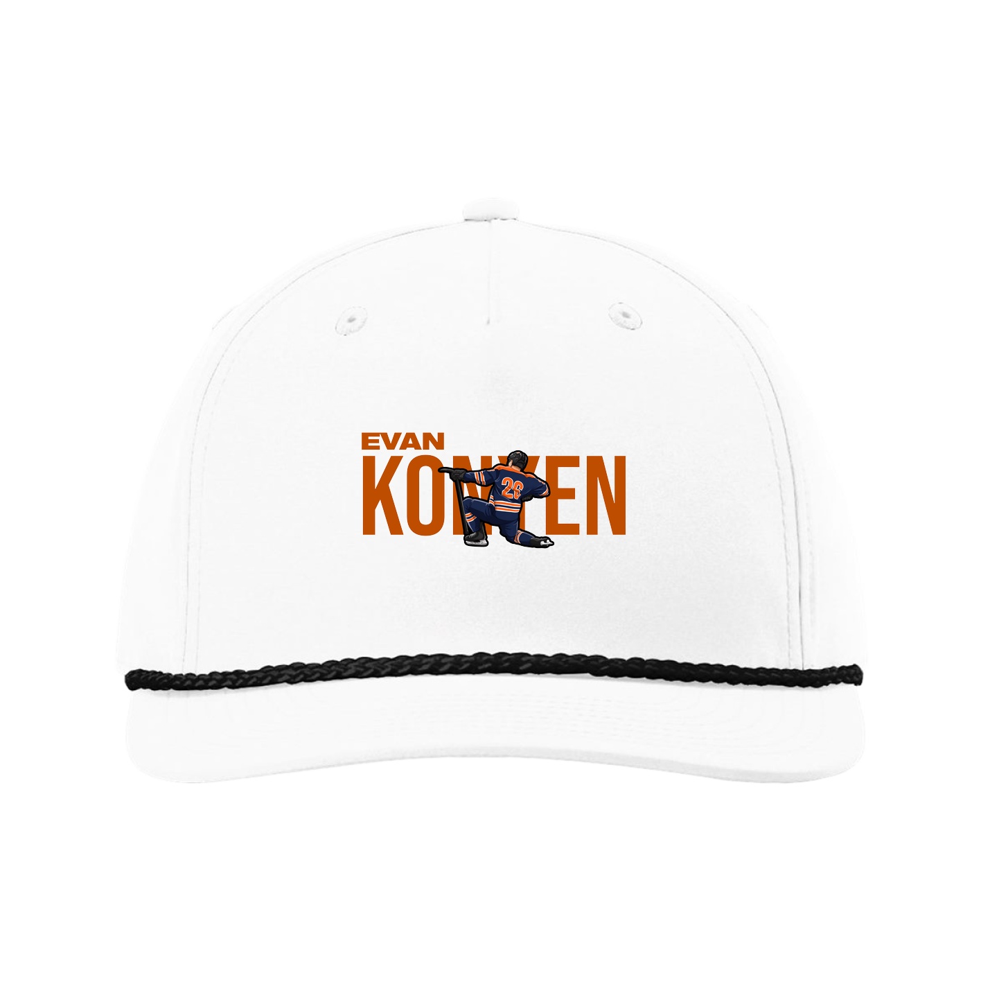 Five-Panel Classic Rope Cap — Player Name in White