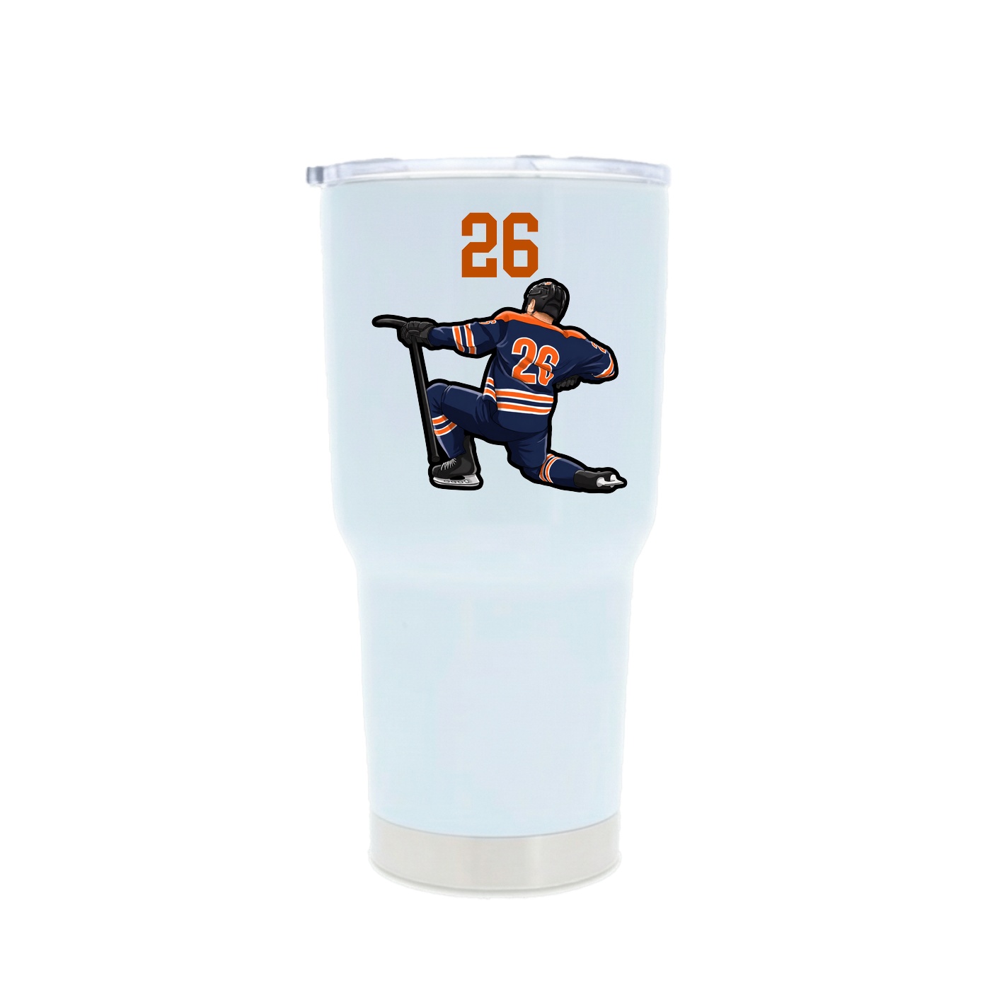 30oz Stainless Steel Tumbler — Number Top in White