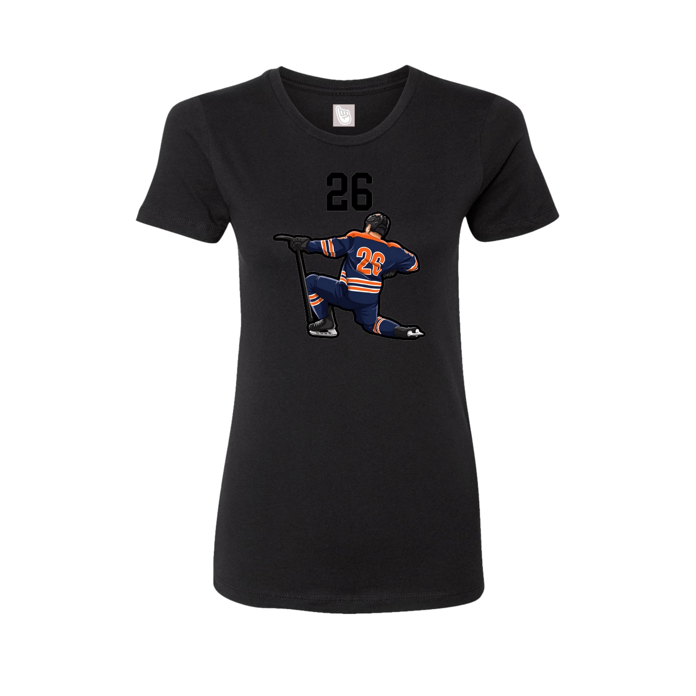Fitted Women's Tee — Number Top in Black