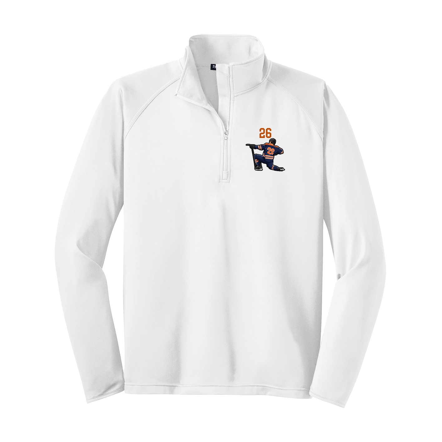 Q-Zip Pullover — Number Top in White