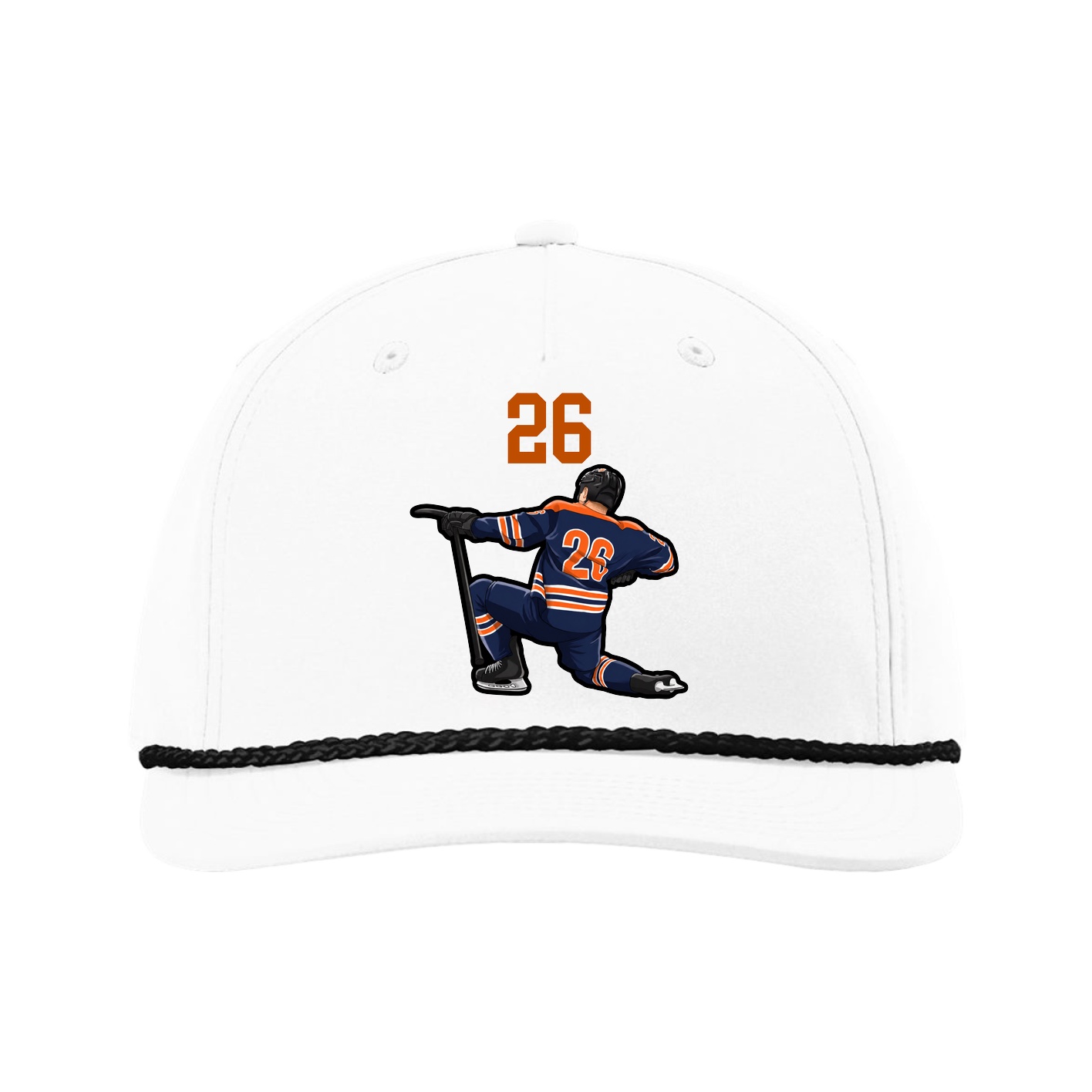 Five-Panel Classic Rope Cap — Number Top in White
