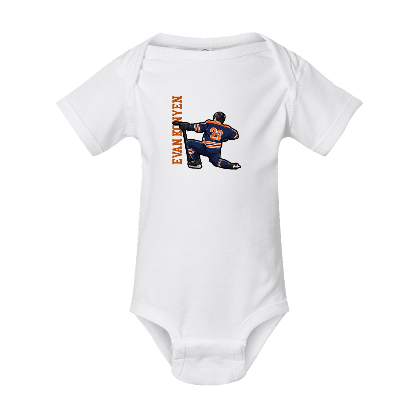 Baby Onesie — Name Vertical in White