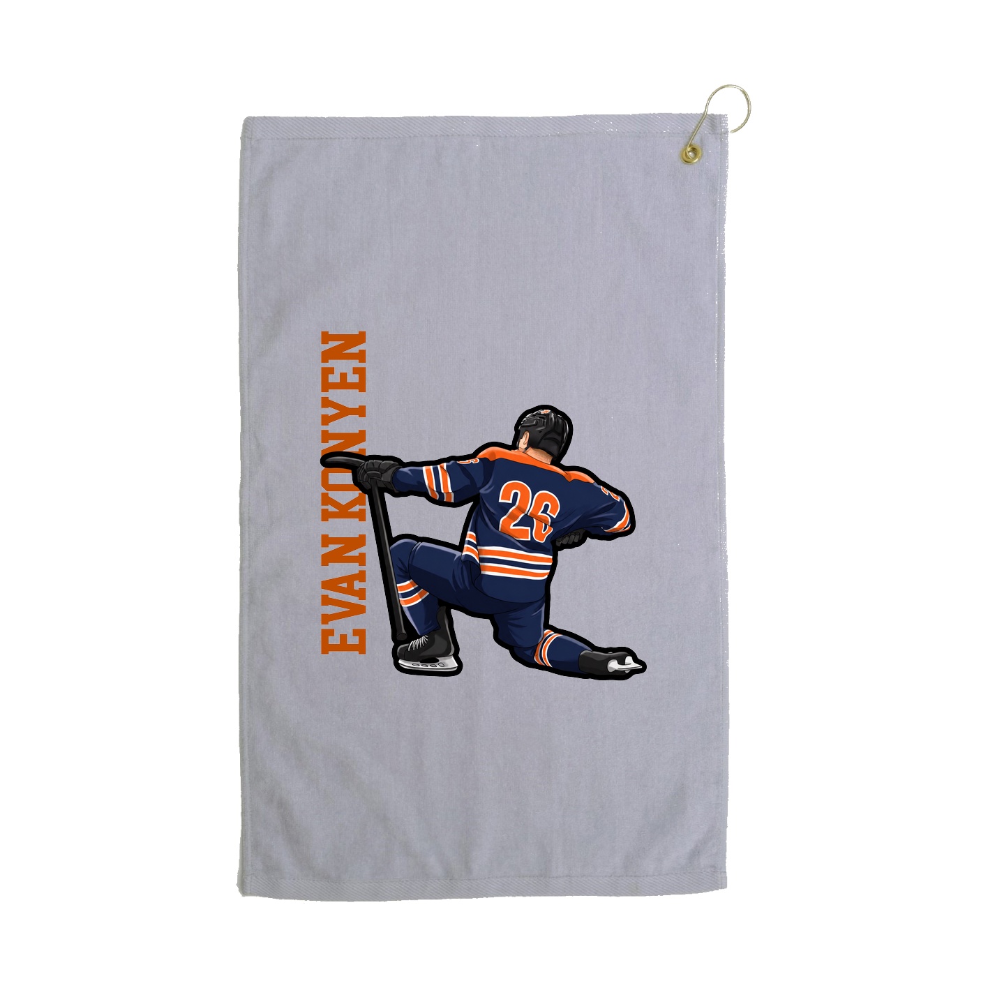 Golf Towel — Name Vertical in Grey
