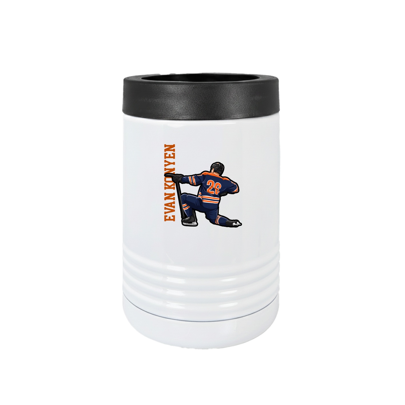 Beverage Holder — Name Vertical in White