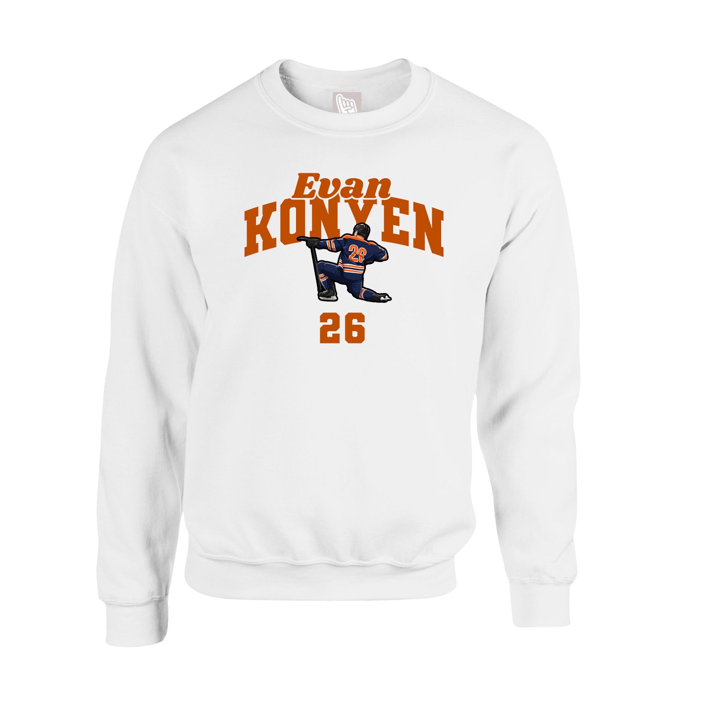 Fleece Crew — Signature Arch in White