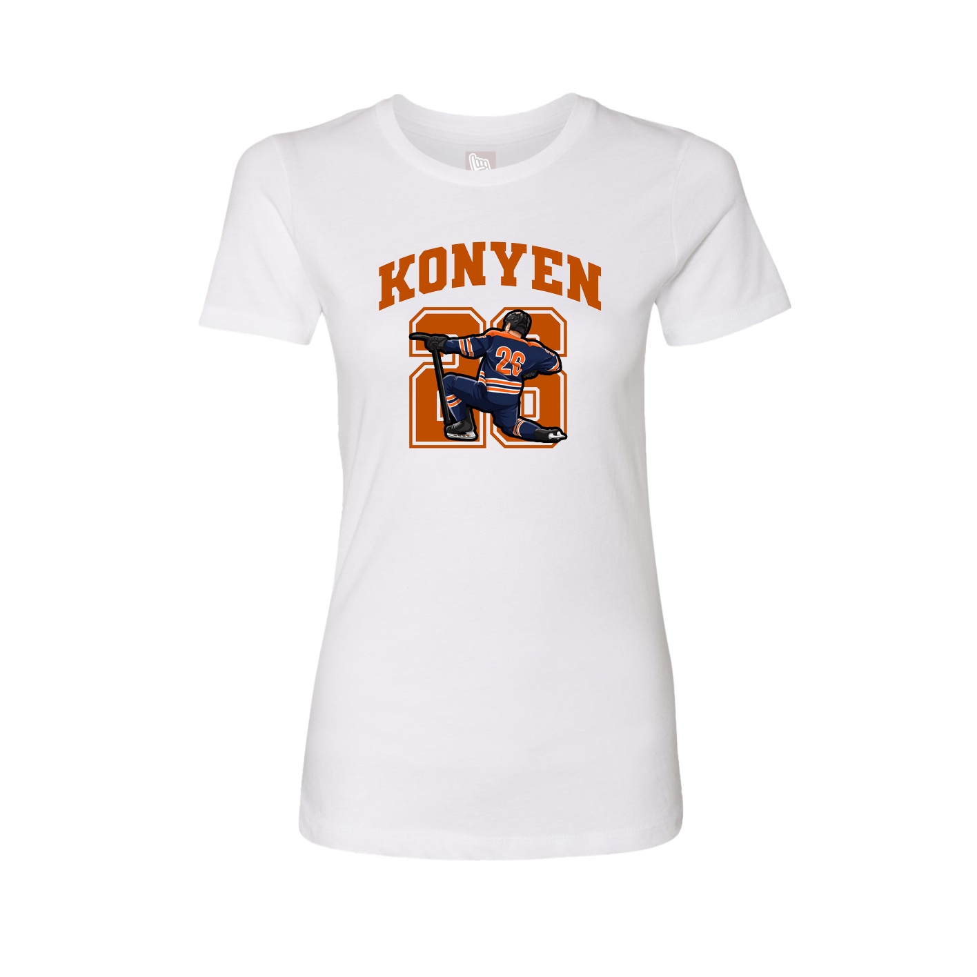 Fitted Women's Tee — Number in White