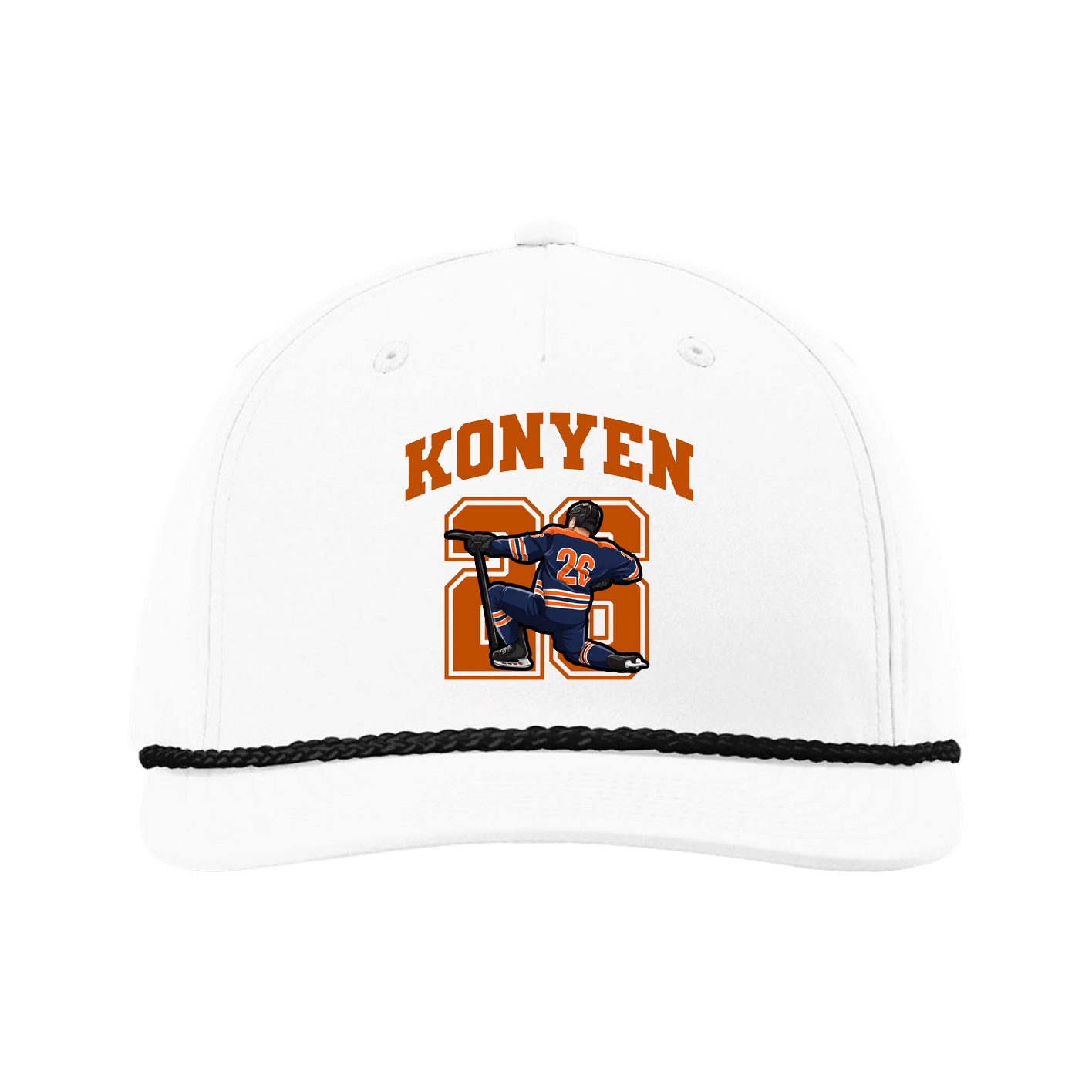 Five-Panel Classic Rope Cap — Number in White