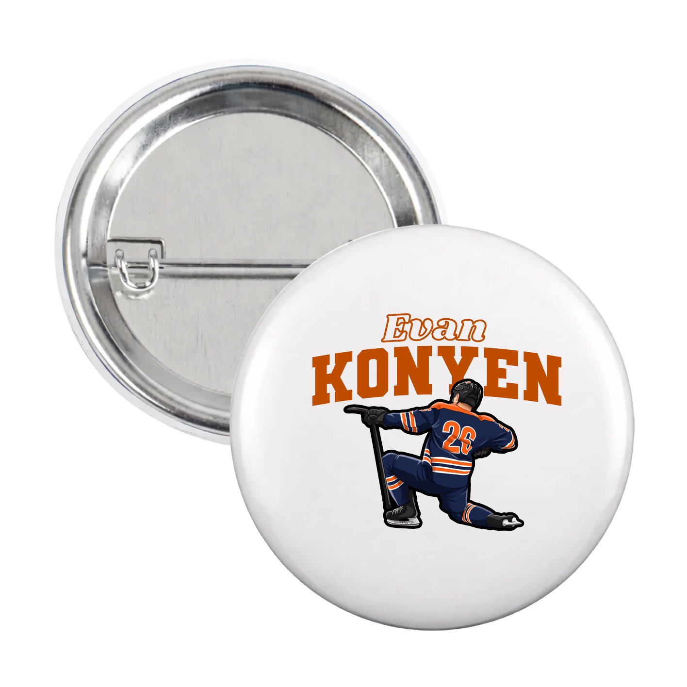 Game Day Button — Name Arch in White