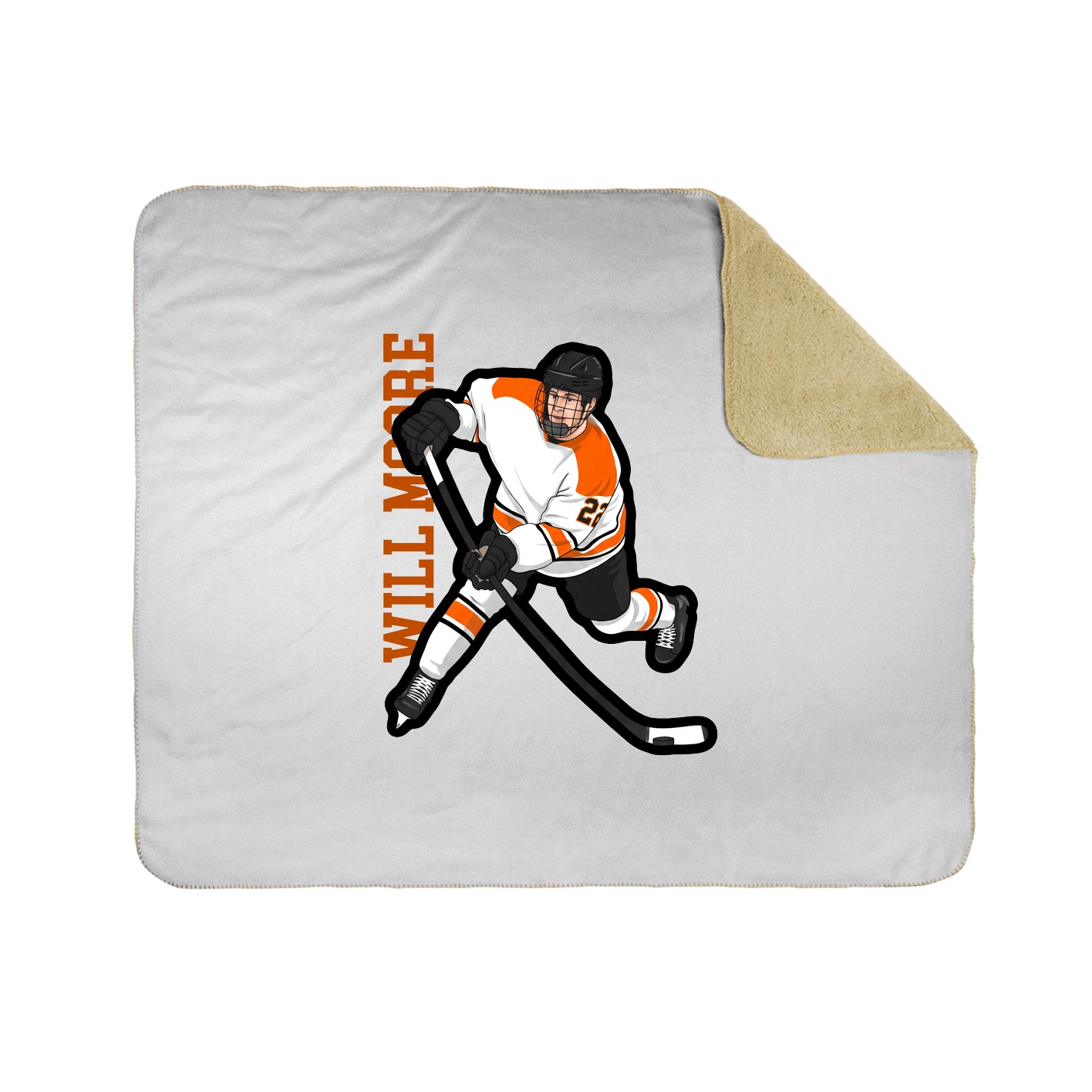 Throw Blanket — Name Vertical in White