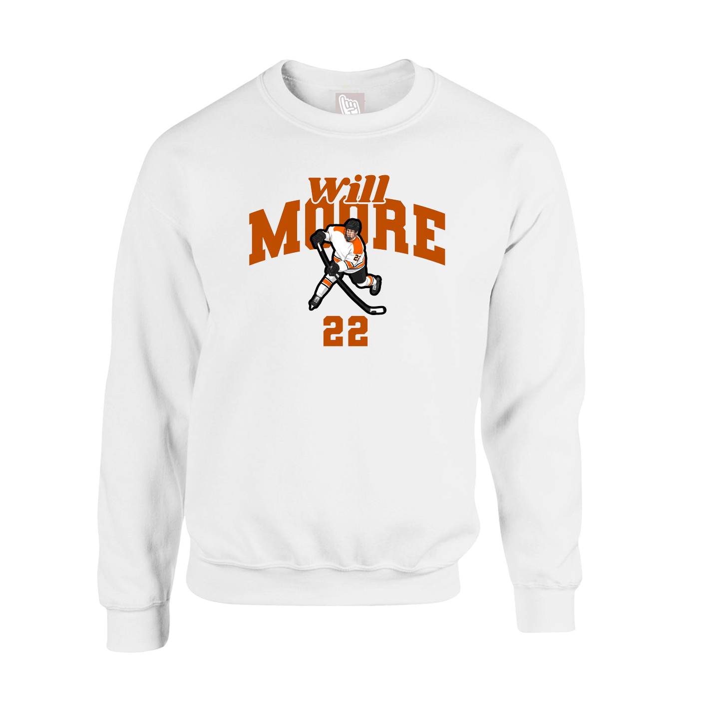 Fleece Crew — Signature Arch in White
