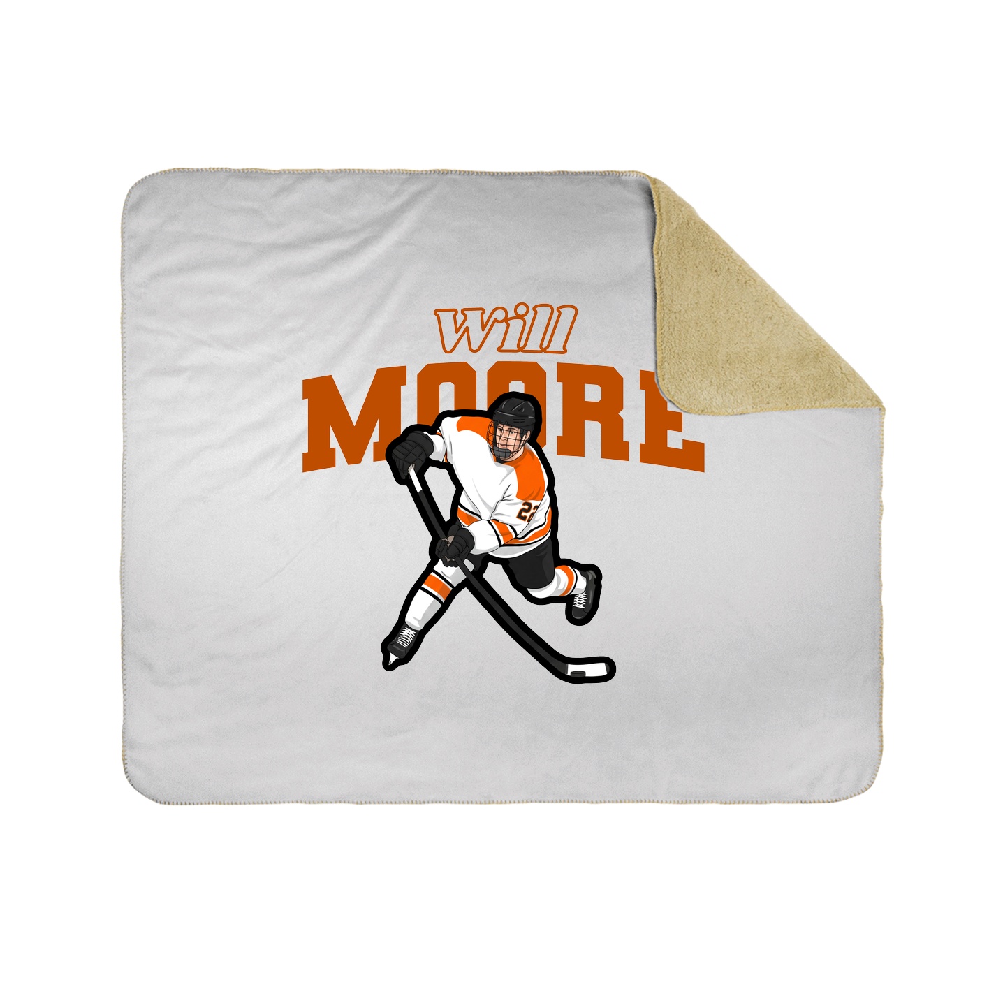 Throw Blanket — Name Arch in White